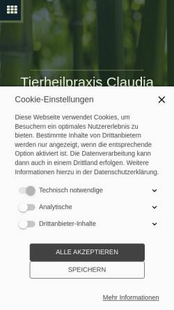 Vorschau der mobilen Webseite www.tierheilpraktiker-essen.de, Claudia Meisters, Mobile Tierheilpraxis