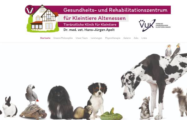 Vorschau von www.tieraerztliche-klinik.de, Dr. med. vet. Hans-Jürgen Apelt, Tierärztliche Klinik