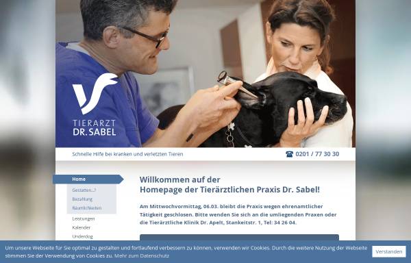 Vorschau von www.tierarzt-dr-sabel.de, Dr. med. vet. Thomas Sabel, Tierarzt