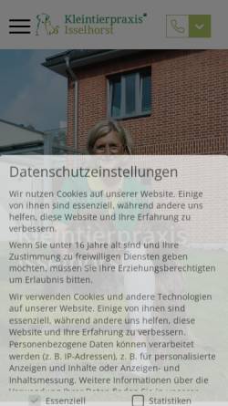 Vorschau der mobilen Webseite www.kleintierpraxis-kalvelage.de, Dr. med. vet. Elke Kalvelage, Kleintierpraxis