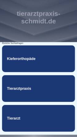 Vorschau der mobilen Webseite www.tierarztpraxis-schmidt.de, Dr. med.vet. Michael Schmidt, Tierarzt