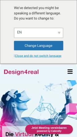 Vorschau der mobilen Webseite www.design4real.de, Clarence Dadson Mediendesigner