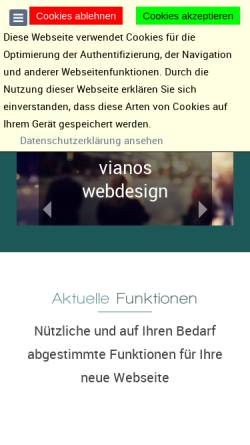 Vorschau der mobilen Webseite www.vianos.de, Vianos Webdesign