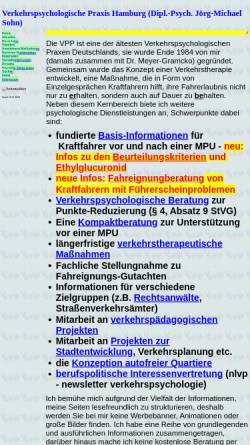 Vorschau der mobilen Webseite www.vpp.de, Verkehrspsychologische Praxis