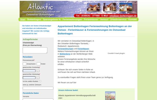 Vorschau von www.aav-boltenhagen.de, Atlantic Appartement Vermittlungsgesellschaft mbH