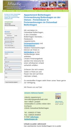 Vorschau der mobilen Webseite www.aav-boltenhagen.de, Atlantic Appartement Vermittlungsgesellschaft mbH