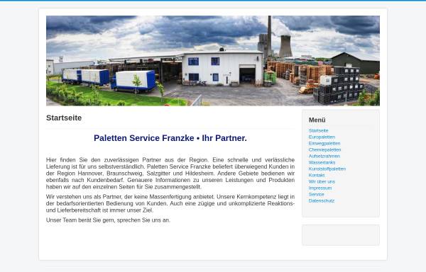 Vorschau von www.palettenservicefranzke.de, Paletten Service Franzke