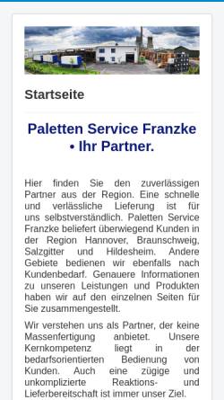 Vorschau der mobilen Webseite www.palettenservicefranzke.de, Paletten Service Franzke