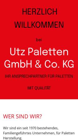 Vorschau der mobilen Webseite www.utz-paletten.de, Utz Paletten - Inh. Josef Utz