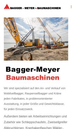Vorschau der mobilen Webseite www.bagger-meyer.de, Bagger-Meyer GmbH