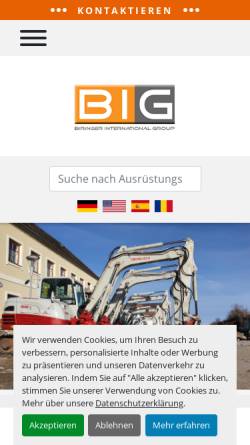 Vorschau der mobilen Webseite www.bigroup.at, Biringer International GmbH