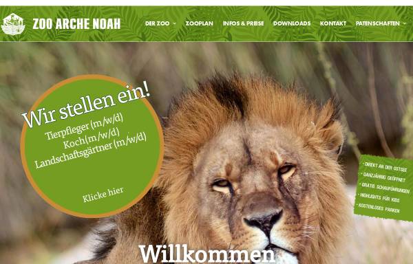 Vorschau von www.zoo-arche-noah.de, Zoo Grömitz