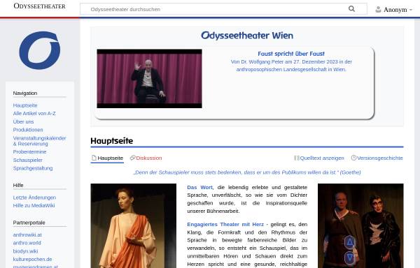 Vorschau von www.odysseetheater.com, Wien, Spielgemeinschaft Odysee-Theater