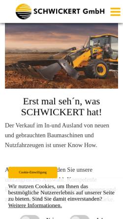 Vorschau der mobilen Webseite www.schwickert.com, Gerhard Schwickert Baumaschinen und Nutzfahrzeuge GmbH