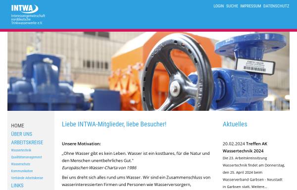 Vorschau von www.intwa.de, Interessengemeinschaft Norddeutscher Trinkwasserwerke e.V. (INTWA)