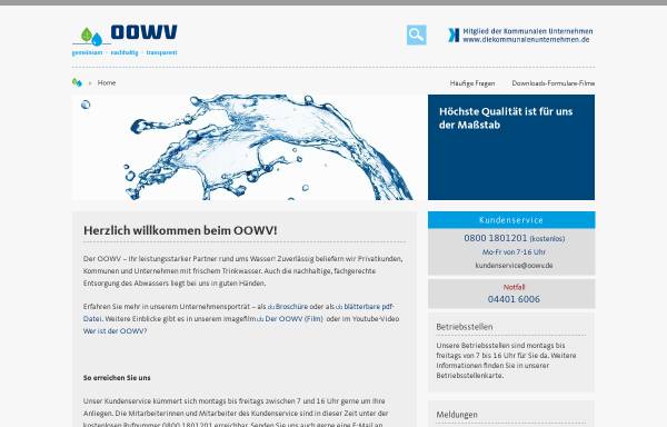 Vorschau von www.oowv.de, OOWV Oldenburgisch-Ostfriesische Wasserverband - Körperschaft des öffentlichen Rechts