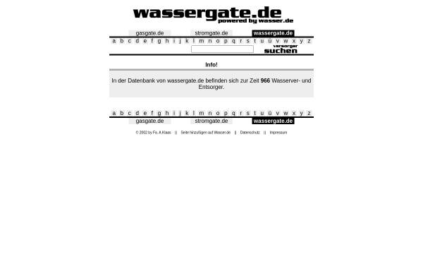 Vorschau von www.wassergate.de, Wassergate.de