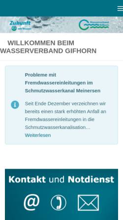 Vorschau der mobilen Webseite www.wasserverband-gifhorn.de, Wasserverband Gifhorn