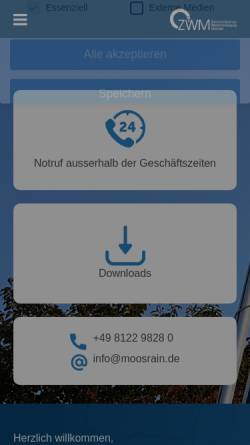 Vorschau der mobilen Webseite www.moosrain.de, WZV Moosrain