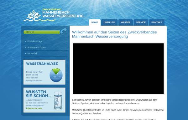 Vorschau von www.mannenbach-wasserversorgung.de, Zweckverband Mannenbach-Wasserversorgung
