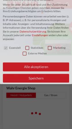 Vorschau der mobilen Webseite www.wahr-energie.de, Fritz Wahr Energie GmbH & Co. KG