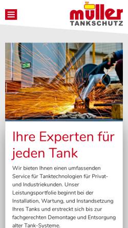 Vorschau der mobilen Webseite www.mueller-tank.de, Müller Tank- und Behältertechnik GmbH