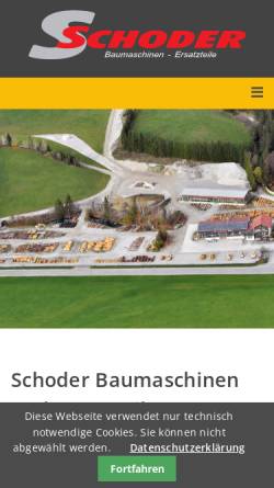 Vorschau der mobilen Webseite www.schoder-baumaschinen.de, Schoder GmbH & Co. KG