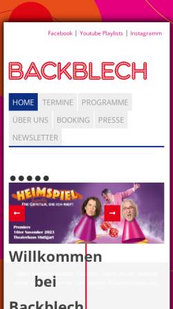 Vorschau der mobilen Webseite www.backblech.com, Backblech
