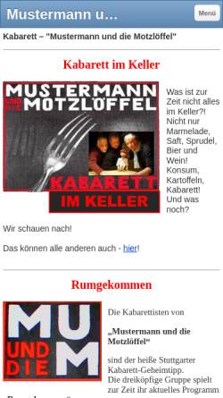 Vorschau der mobilen Webseite www.motzloeffel.de, Mustermann und die Motzlöffel