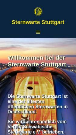 Vorschau der mobilen Webseite www.sternwarte.de, Schwäbische Sternwarte e.V.