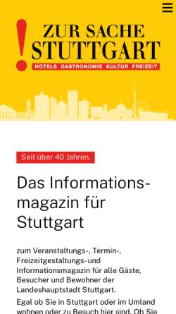 Vorschau der mobilen Webseite www.zursache-stuttgart.de, Zur -Sache -Stuttgart.de