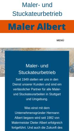 Vorschau der mobilen Webseite www.maler-albert.de, Maler Albert GmbH