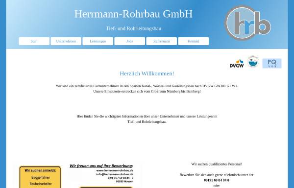 Vorschau von www.herrmann-rohrbau.de, Hermann-Bau GmbH