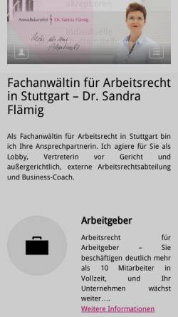Vorschau der mobilen Webseite www.kanzlei-flaemig.de, Dr. Sandra Flämig