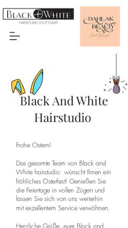 Vorschau der mobilen Webseite www.blackandwhitehairstudio.de, Black'n White Hairstudio - Veronika Frömmrich-Duodu
