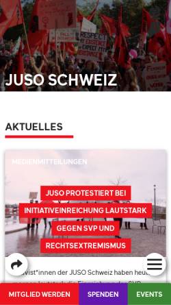 Vorschau der mobilen Webseite www.juso.ch, JungsozialistInnen Schweiz (JUSO)