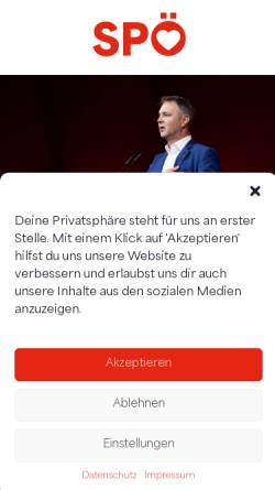 Vorschau der mobilen Webseite www.spoe.at, Sozialdemokratische Partei Österreichs (SPÖ)