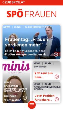 Vorschau der mobilen Webseite www.frauen.spoe.at, SPÖ-Bundesfrauen
