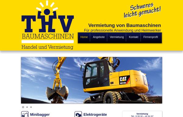 Vorschau von thv-baumaschinen.de, THV Baumaschinen GmbH