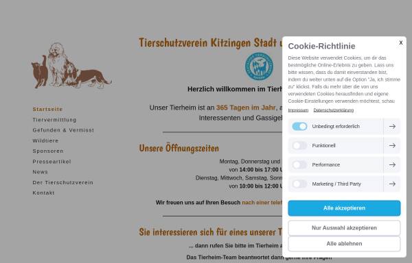 Vorschau von www.tierheim-kitzingen.de, Tierschutzverein Kitzingen e.V.
