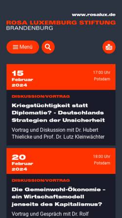 Vorschau der mobilen Webseite brandenburg.rosalux.de, Rosa-Luxemburg-Stiftung Brandenburg