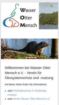 Vorschau der mobilen Webseite www.wasser-otter-mensch.de, Wasser Otter Mensch e.V.