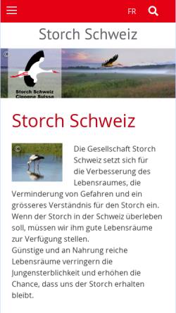 Vorschau der mobilen Webseite www.storch-schweiz.ch, Gesellschaft Storch Schweiz