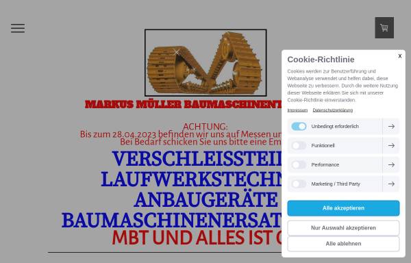 Vorschau von www.baumaschinenteile.com, Müller Baumaschinentechnik