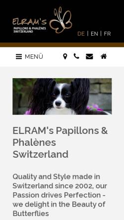 Vorschau der mobilen Webseite www.papillon-zh.ch, Elrams Papillons & Phalènes Switzerland