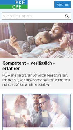 Vorschau der mobilen Webseite www.pke.ch, PKE Pensionskasse Energie