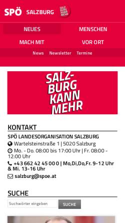 Vorschau der mobilen Webseite salzburg.spoe.at, SPÖ Land Salzburg