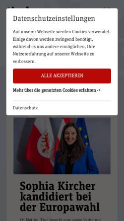 Vorschau der mobilen Webseite www.tiroler-vp.at, ÖVP Tirol