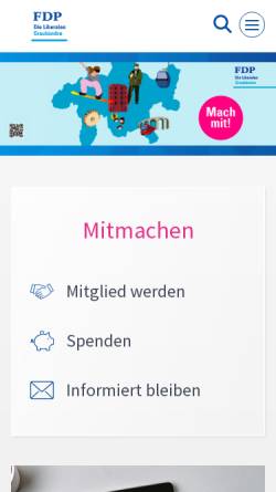 Vorschau der mobilen Webseite www.fdp-gr.ch, FDP.Die Liberalen Graubünden