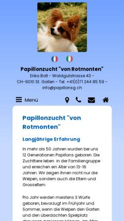 Vorschau der mobilen Webseite www.papillonsg.ch, Von Rotmonten